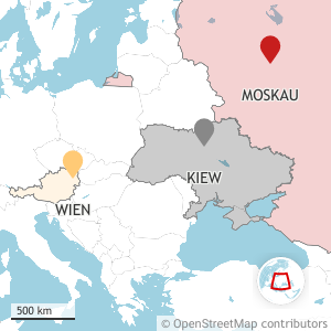 Übersichtskarte Österreich, Ukraine, Russland