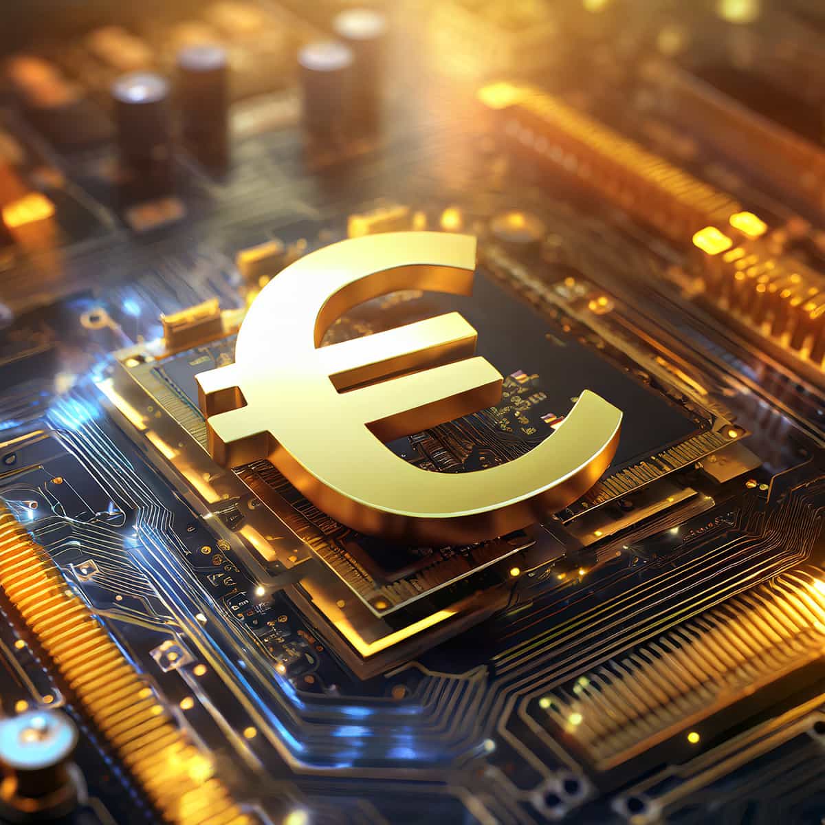 KI-generiertes Symboldbild digitaler Euro