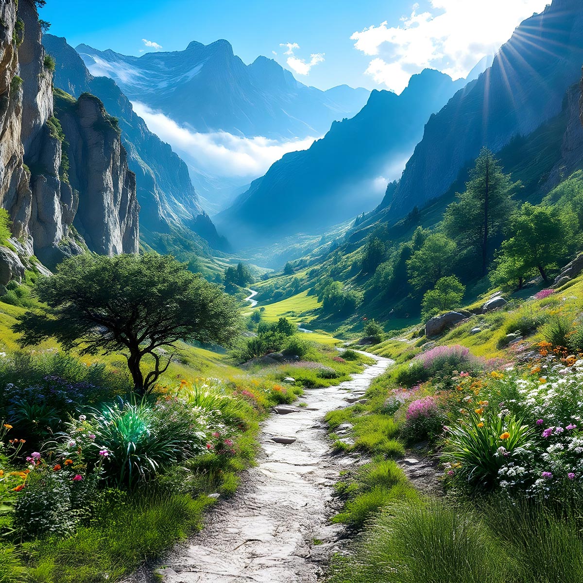 KI-generierte Berglandschaft