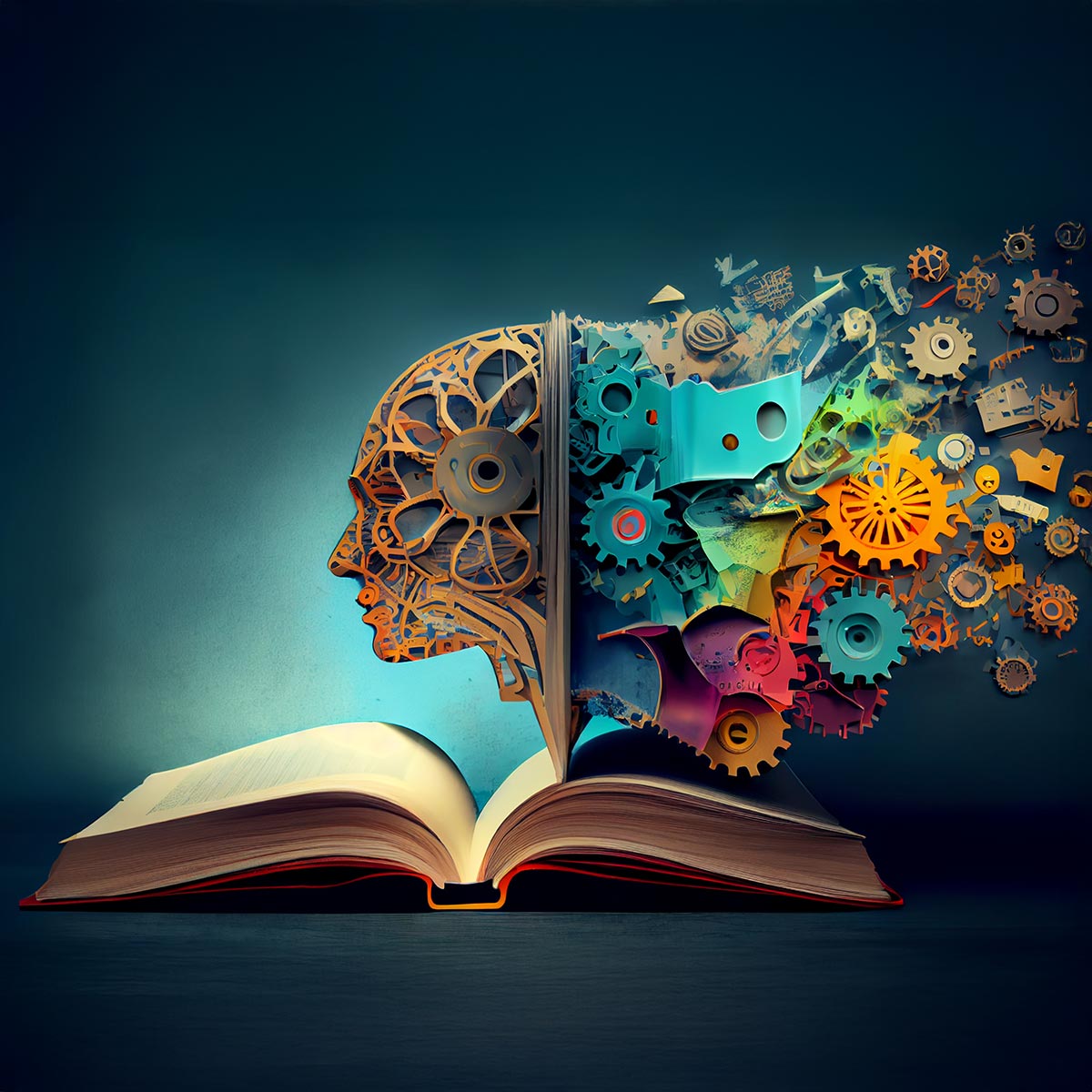 Stilisierte Darstellung der Fusion von analogem und digitalem Wissen