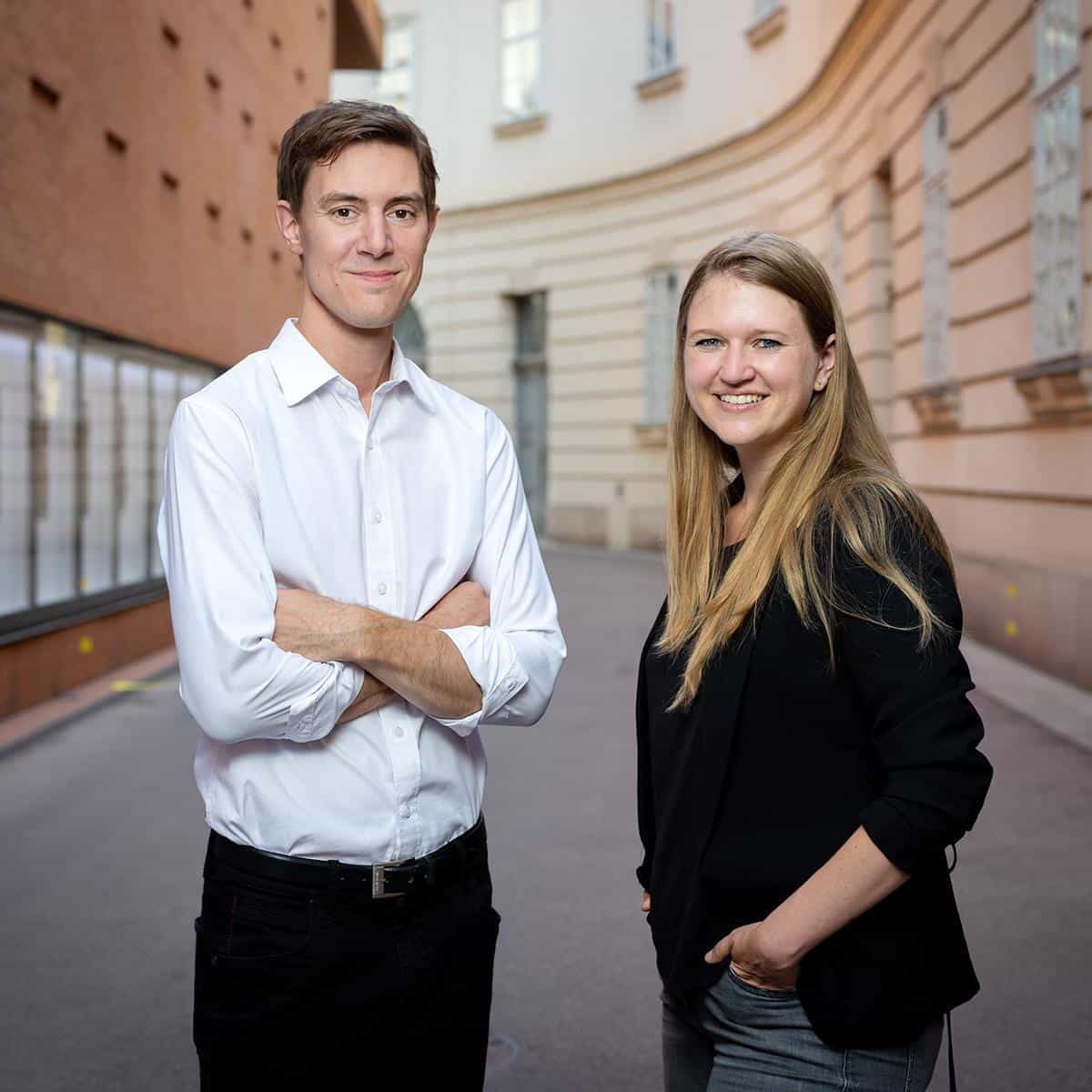 Prewave-Gründerin Lisa Smith und ihr Co-Founder Harald Nitschinger
