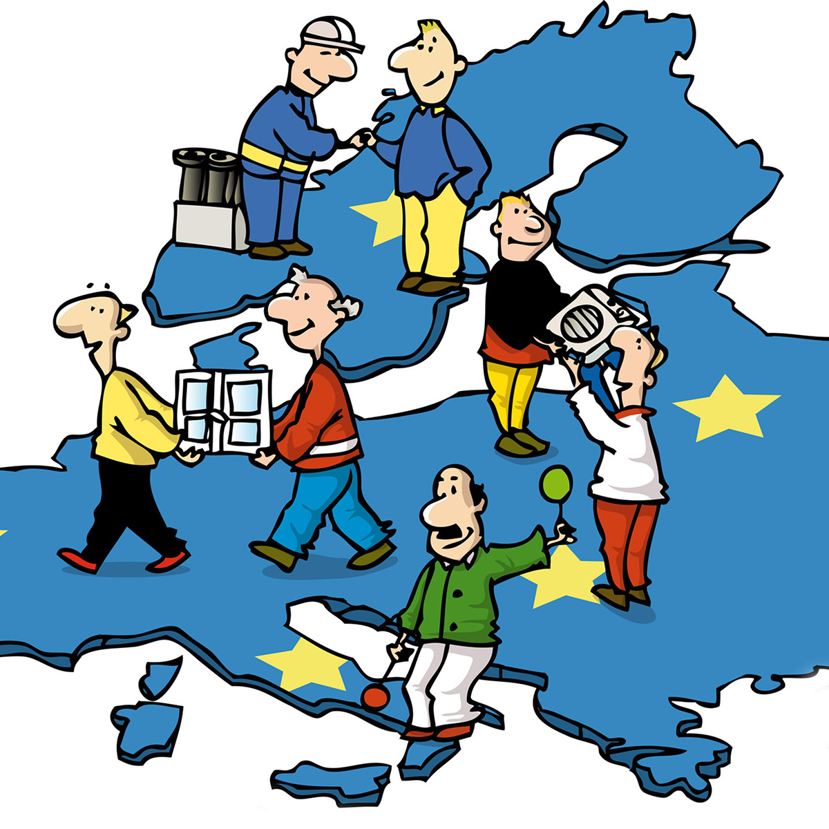 Cartoon zum europäischen Binnenmarkt