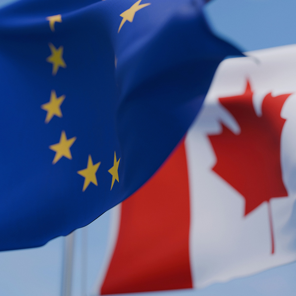EU- und Kanada-Flagge