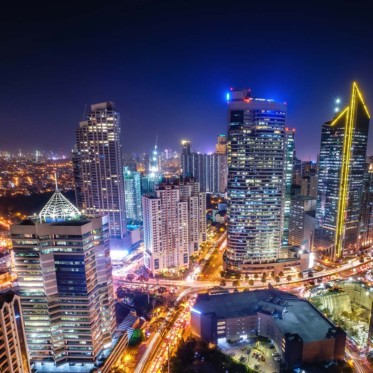Skyline der philippinischen Hauptstadt Manila