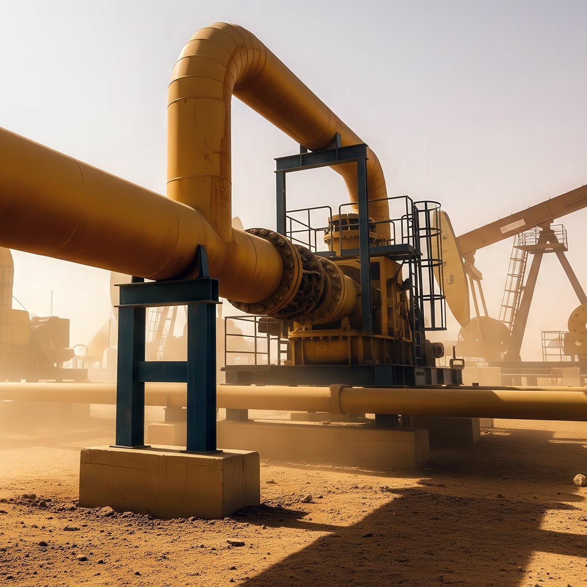 Pipeline in der Wüste, ki-generiert